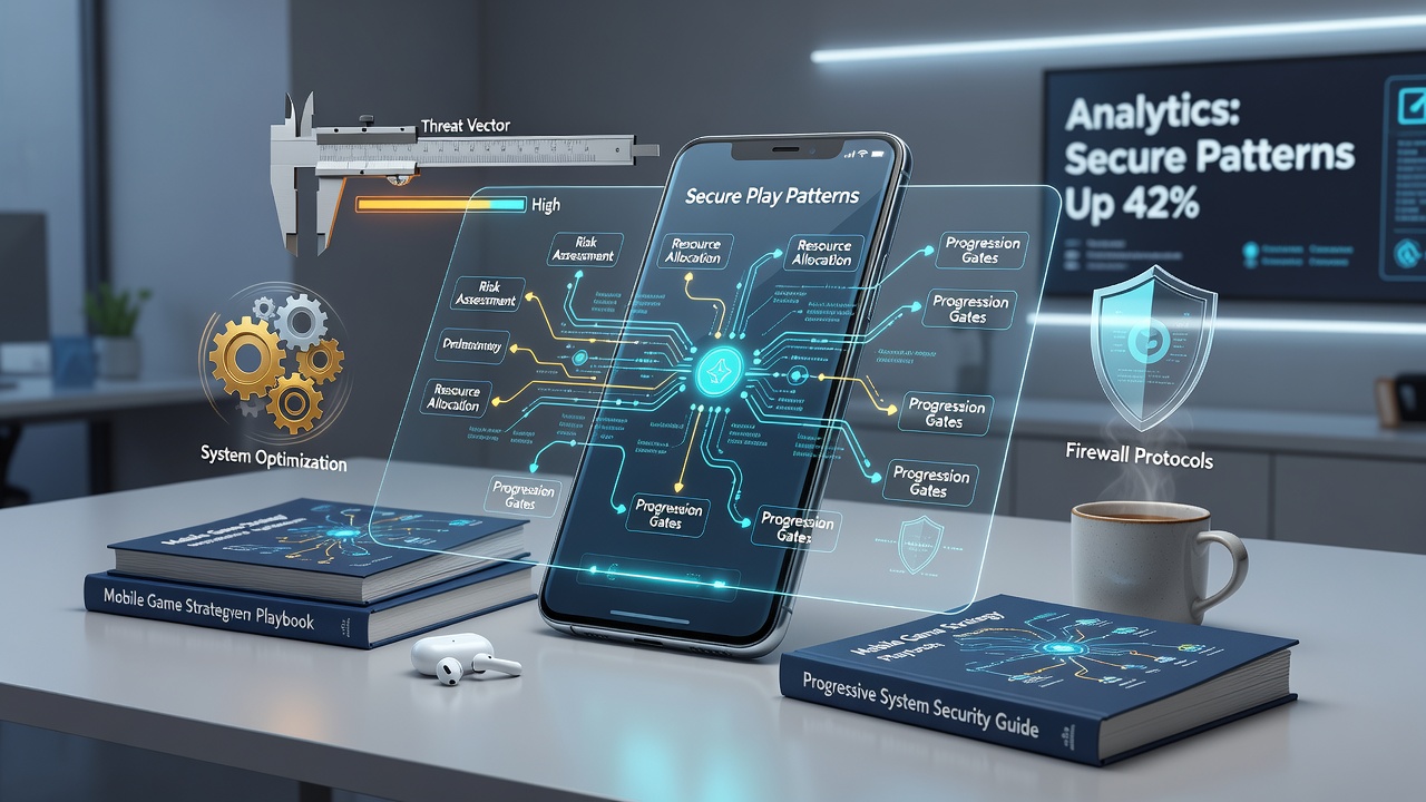 User analyzing game strategy charts on tablet with secure mobile connection indicators